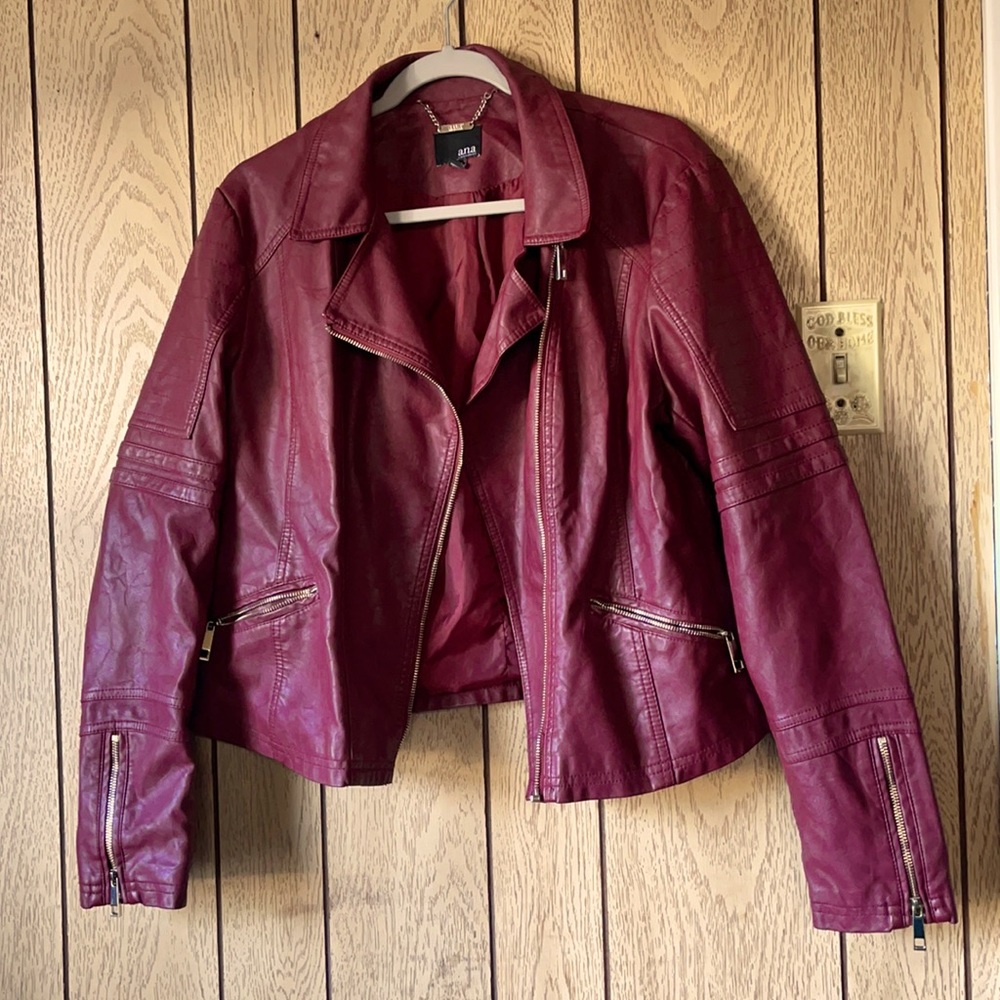 XL Maroon Imitation leather jacket